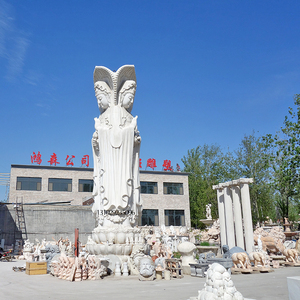 石雕三面观音佛像