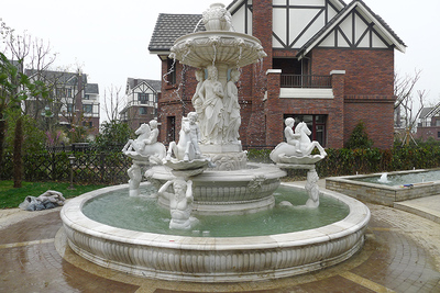 石雕喷泉庭院流水户外欧式园林小区花园水景观恒大碧桂园造景摆件